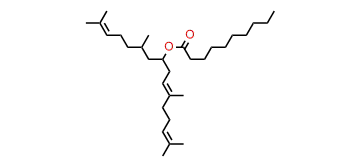 (E)-2,6,11,15-Tetramethyl-2,10,14-hexadecatrien-8-yl decanoate